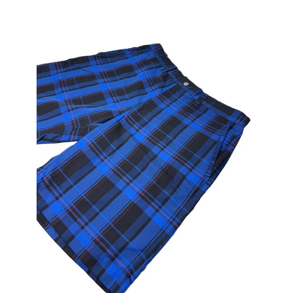 Callaway X Series Golf Shorts Blue Black Plaid 100% Polyester Mens Size 32 - Picture 3 of 11
